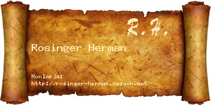 Rosinger Herman névjegykártya
