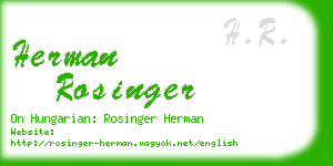 herman rosinger business card